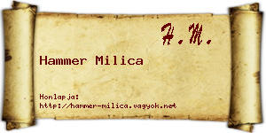 Hammer Milica névjegykártya